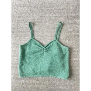 Madewell Green Textured Crop Top